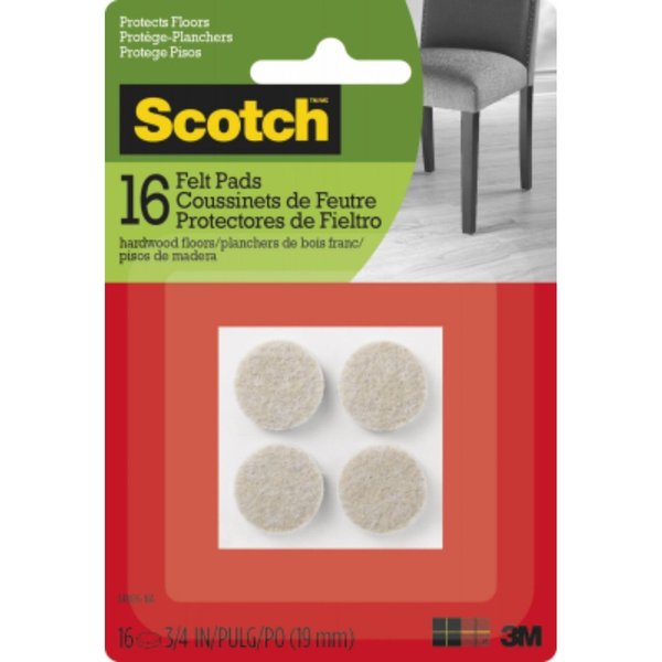 3M 16Ct 3/4" Bge Felt Pads SP805-NA